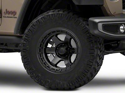 Fuel Wheels Block Matte Black with Black Ring Wheel; 17x9 (20-24 Jeep Gladiator JT)