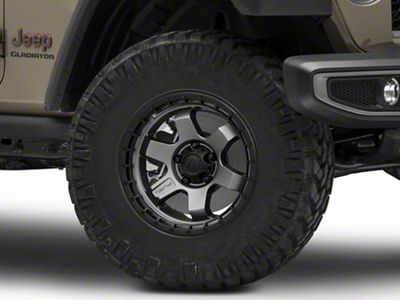 Fuel Wheels Block Matte Gunmetal Wheel; 17x9; -12mm Offset (20-24 Jeep Gladiator JT)