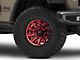 Fuel Wheels Covert Candy Red with Black Bead Ring Wheel; 18x9 (20-24 Jeep Gladiator JT)