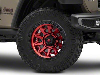 Fuel Wheels Covert Candy Red with Black Bead Ring Wheel; 20x10 (20-24 Jeep Gladiator JT)