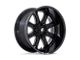 Fuel Wheels Darkstar Gloss Black Milled Wheel; 20x10 (20-24 Jeep Gladiator JT)
