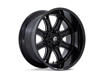 Fuel Wheels Darkstar Gloss Black Milled Wheel; 20x9; 1mm Offset (20-24 Jeep Gladiator JT)