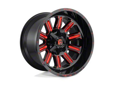 Fuel Wheels Hardline Gloss Black with Red Tinted Clear Wheel; 20x12 (20-24 Jeep Gladiator JT)