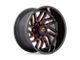 Fuel Wheels Hurricane Gloss Black Milled with Red Tint Wheel; 20x9; 1mm Offset (20-24 Jeep Gladiator JT)