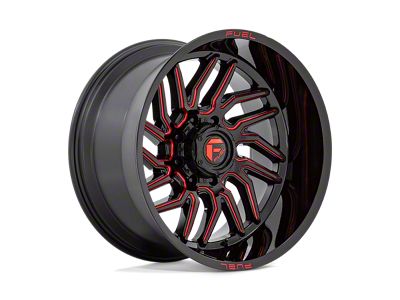 Fuel Wheels Hurricane Gloss Black Milled with Red Tint Wheel; 20x9 (20-24 Jeep Gladiator JT)