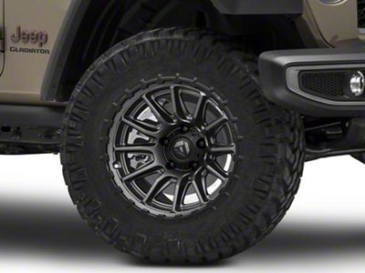 Fuel Wheels Piston Matte Gunmetal with Gloss Black Lip Wheel; 20x10; -18mm Offset (20-24 Jeep Gladiator JT)