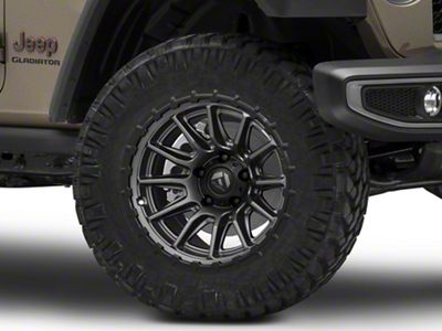 Fuel Wheels Piston Matte Gunmetal with Gloss Black Lip Wheel; 20x9 (20-24 Jeep Gladiator JT)