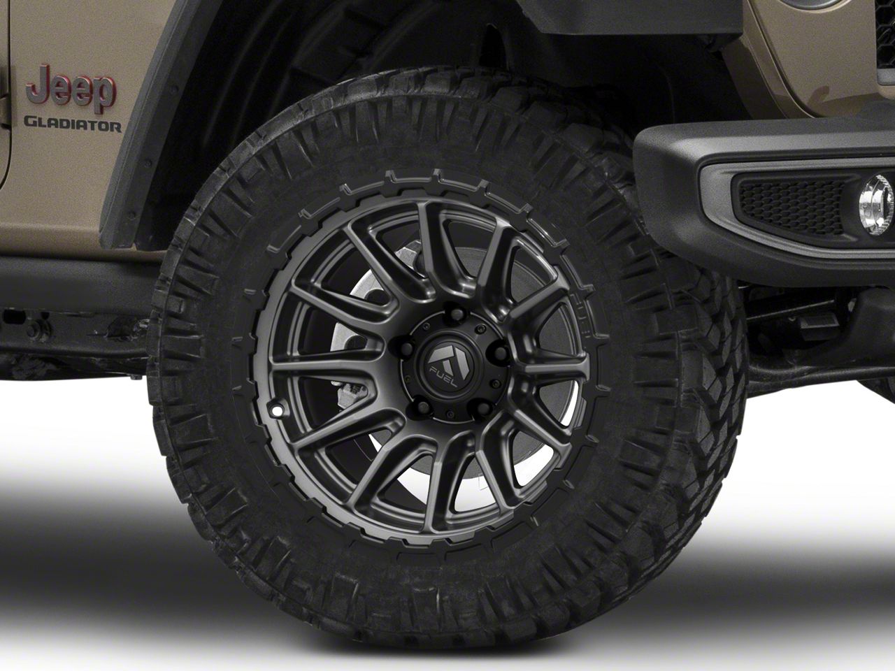 Fuel Wheels Jeep Gladiator Piston Matte Gunmetal with Gloss Black Lip ...