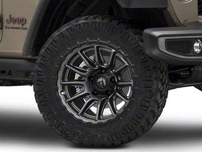 Fuel Wheels Piston Matte Gunmetal with Gloss Black Lip Wheel; 22x10; -18mm Offset (20-24 Jeep Gladiator JT)