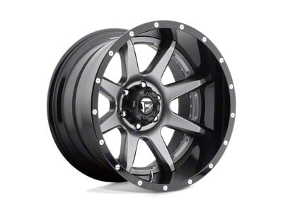 Fuel Wheels Rampage Matte Gunmetal with Black Lip Wheel; 22x12; -44mm Offset (20-24 Jeep Gladiator JT)