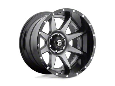 Fuel Wheels Rampage Matte Gunmetal with Black Lip Wheel; 22x14 (20-24 Jeep Gladiator JT)