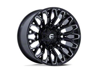 Fuel Wheels Strike Gloss Black Milled Wheel; 20x9; 1mm Offset (20-24 Jeep Gladiator JT)