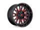 Fuel Wheels Stroke Gloss Black with Red Tinted Clear Wheel; 20x10 (20-24 Jeep Gladiator JT)