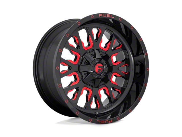 Fuel Wheels Stroke Gloss Black with Red Tinted Clear Wheel; 20x12 (20-24 Jeep Gladiator JT)