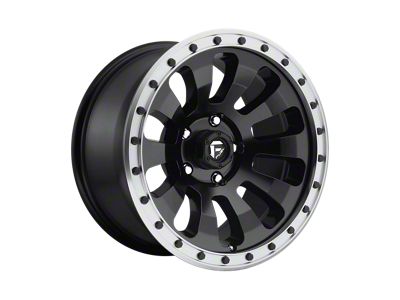 Fuel Wheels Tactic Matte Black with Machined Ring Wheel; 17x9; -12mm Offset (20-24 Jeep Gladiator JT)