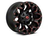 Fuel Wheels Assault Matte Black Red Milled Wheel; 17x9; 1mm Offset (93-98 Jeep Grand Cherokee ZJ)