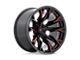 Fuel Wheels Flame Gloss Black Milled with Candy Red Wheel; 22x12 (22-24 Jeep Grand Cherokee WL)