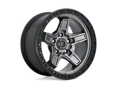 Fuel Wheels Kicker Matte Gunmetal with Black Bead Ring Wheel; 17x9; -12mm Offset (99-04 Jeep Grand Cherokee WJ)