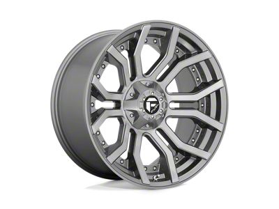 Fuel Wheels Rage Platinum Brushed Gunmetal with Tinted Clear Wheel; 20x10; -18mm Offset (22-24 Jeep Grand Cherokee WL)