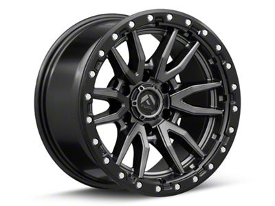 Fuel Wheels Rebel Matte Gunmetal with Black Bead Ring Wheel; 17x9; -12mm Offset (99-04 Jeep Grand Cherokee WJ)