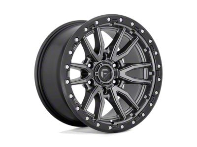 Fuel Wheels Rebel Matte Gunmetal with Black Bead Ring Wheel; 18x9; -12mm Offset (22-24 Jeep Grand Cherokee WL)