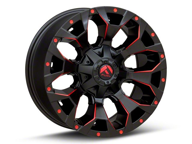 Fuel Wheels Assault Matte Black Red Milled Wheel; 18x9 (99-04 Jeep Grand Cherokee WJ)