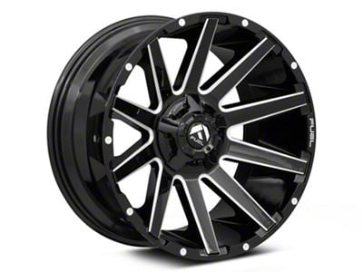 Fuel Wheels Contra Gloss Black Milled Wheel; 20x9; 20mm Offset (99-04 Jeep Grand Cherokee WJ)