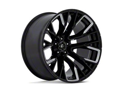 Fuel Wheels Rebar Gloss Black Milled Wheel; 22x12; -44mm Offset (99-04 Jeep Grand Cherokee WJ)