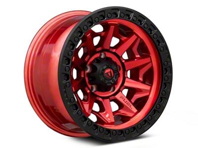 Fuel Wheels Covert Candy Red with Black Bead Ring Wheel; 18x9; 20mm Offset (05-10 Jeep Grand Cherokee WK)