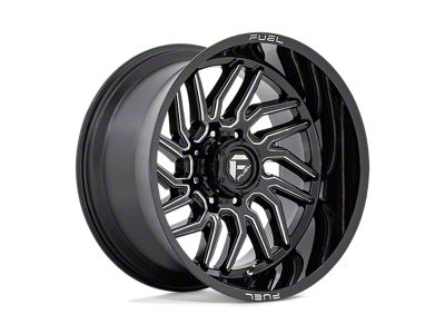 Fuel Wheels Hurricane Gloss Black Milled Wheel; 22x12; -44mm Offset (05-10 Jeep Grand Cherokee WK)