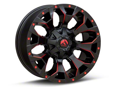 Fuel Wheels Assault Matte Black Red Milled Wheel; 18x9 (93-98 Jeep Grand Cherokee ZJ)