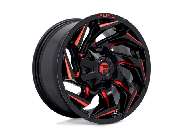 Fuel Wheels Reaction Gloss Black Milled with Red Tint Wheel; 20x9 (93-98 Jeep Grand Cherokee ZJ)