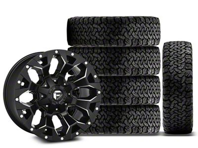 17x9 Fuel Wheels Assault & 34in BF Goodrich All-Terrain T/A KO Tire Package; Set of 5 (18-24 Jeep Wrangler JL)