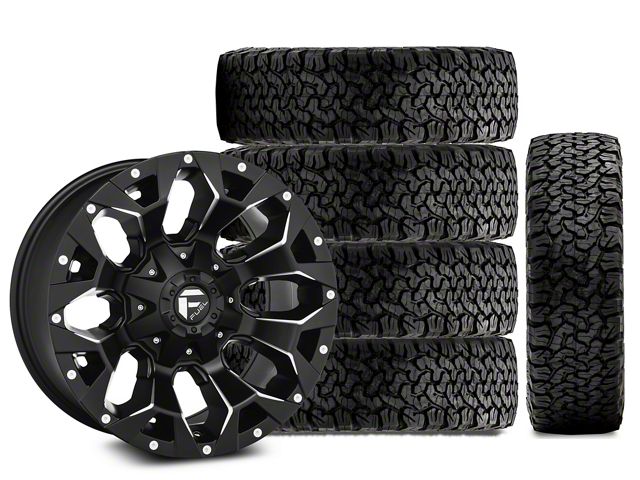 17x9 Fuel Wheels Assault & 33in BF Goodrich All-Terrain T/A KO Tire Package; Set of 5 (18-24 Jeep Wrangler JL)