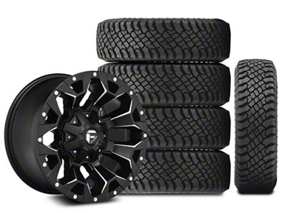 17x9 Fuel Wheels Assault & 35in Atturo All-Terrain Trail Blade X/T Tire Package; Set of 5 (18-24 Jeep Wrangler JL)