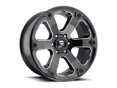 Fuel Wheels Beast Gloss Black Milled Wheel; 18x9 (18-24 Jeep Wrangler JL)