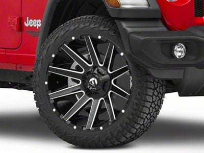 Fuel Wheels Contra Gloss Black Milled Wheel; 24x12; -44mm Offset (18-25 Jeep Wrangler JL)