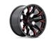 Fuel Wheels Flame Gloss Black Milled with Candy Red Wheel; 22x12 (18-24 Jeep Wrangler JL)