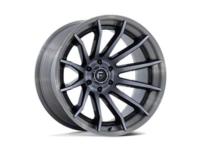 Fuel Wheels Fusion Forged Burn Gloss Black Brushed Dark Tinted Clear Wheel; 22x12 (18-24 Jeep Wrangler JL)