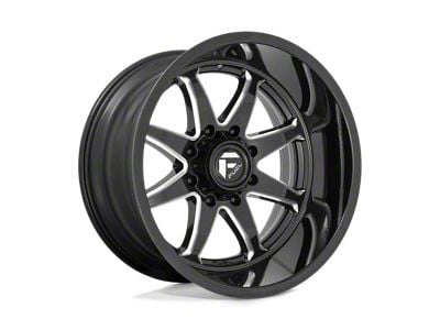 Fuel Wheels Hammer Gloss Black Milled Wheel; 20x10; -18mm Offset (18-24 Jeep Wrangler JL)