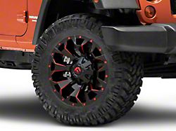 Fuel Wheels Assault Matte Black Red Milled Wheel; 20x9 (07-18 Jeep Wrangler JK)