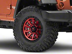 Fuel Wheels Covert Candy Red with Black Bead Ring Wheel; 17x9 (07-18 Jeep Wrangler JK)