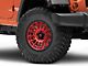 Fuel Wheels Cycle Candy Red with Black Ring Wheel; 17x9; 1mm Offset (07-18 Jeep Wrangler JK)