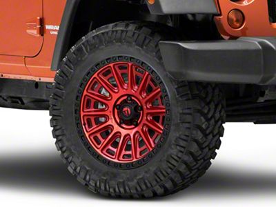 Fuel Wheels Cycle Candy Red with Black Ring Wheel; 20x9 (07-18 Jeep Wrangler JK)