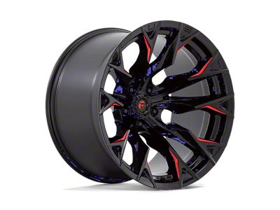 Fuel Wheels Flame Gloss Black Milled with Candy Red Wheel; 20x12 (07-18 Jeep Wrangler JK)