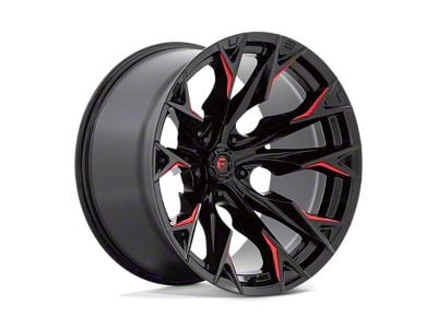 Fuel Wheels Flame Gloss Black Milled with Candy Red Wheel; 22x12 (07-18 Jeep Wrangler JK)