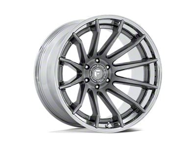 Fuel Wheels Fusion Forged Burn Platinum with Chrome Lip Wheel; 20x10; -18mm Offset (07-18 Jeep Wrangler JK)