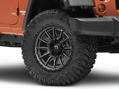 Fuel Wheels Piston Matte Gunmetal with Gloss Black Lip Wheel; 20x10; -18mm Offset (07-18 Jeep Wrangler JK)