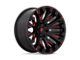 Fuel Wheels Quake Gloss Black Milled with Red Tint Wheel; 20x9 (07-18 Jeep Wrangler JK)
