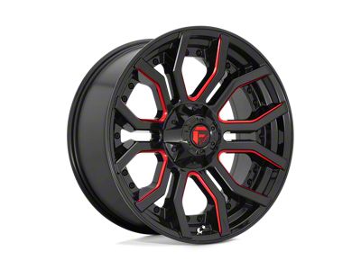 Fuel Wheels Rage Gloss Black with Red Tinted Clear Wheel; 20x10; -18mm Offset (07-18 Jeep Wrangler JK)